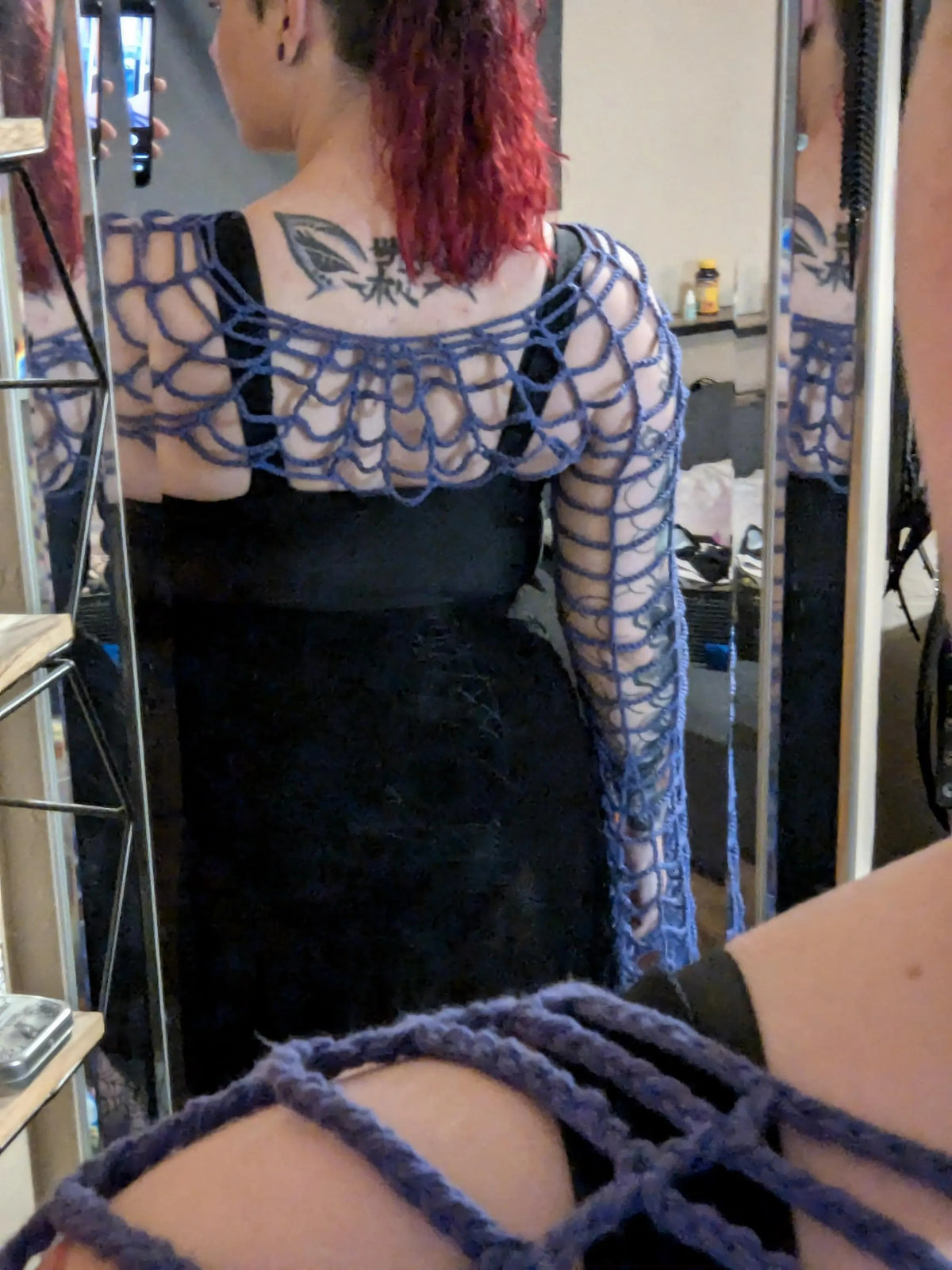 Midnight Web Mesh Blouse Crochet Pattern
