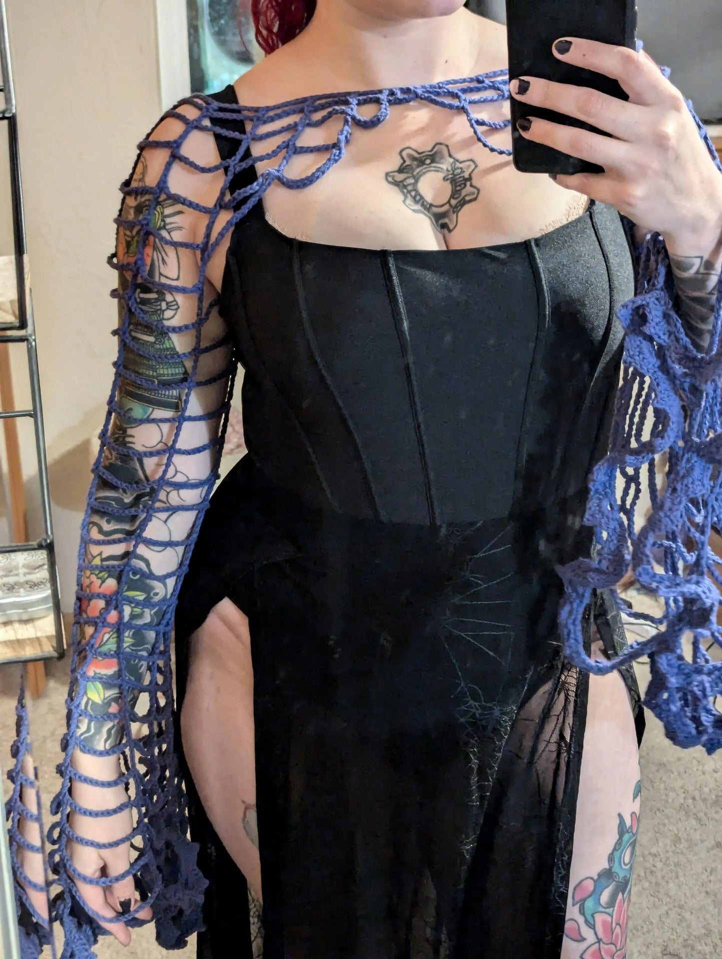 Midnight Web Mesh Blouse Crochet Pattern