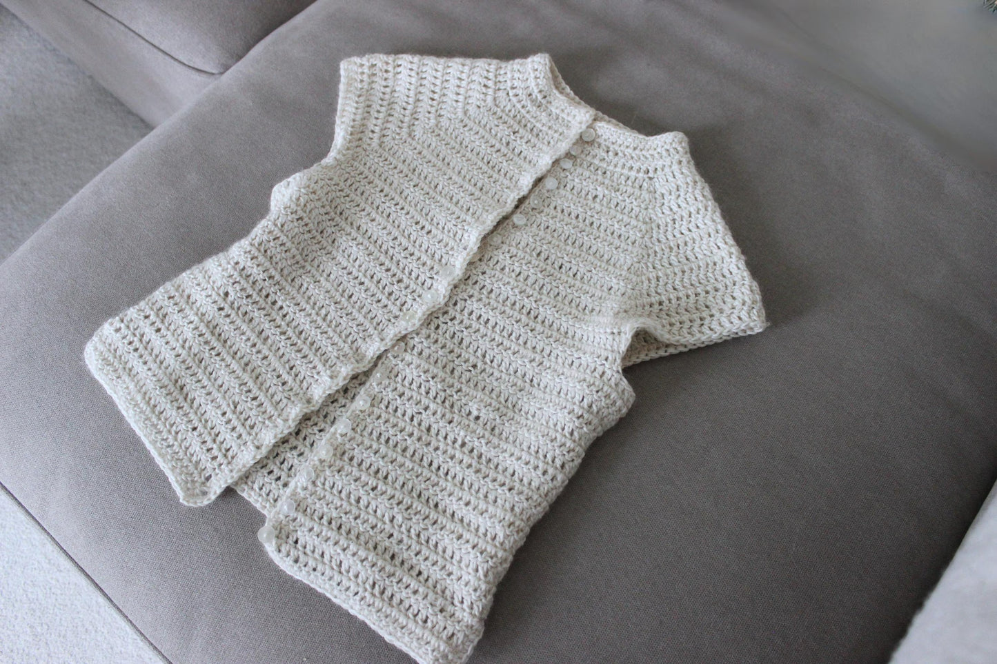 Buttoned Turtleneck Classic Top Crochet Pattern