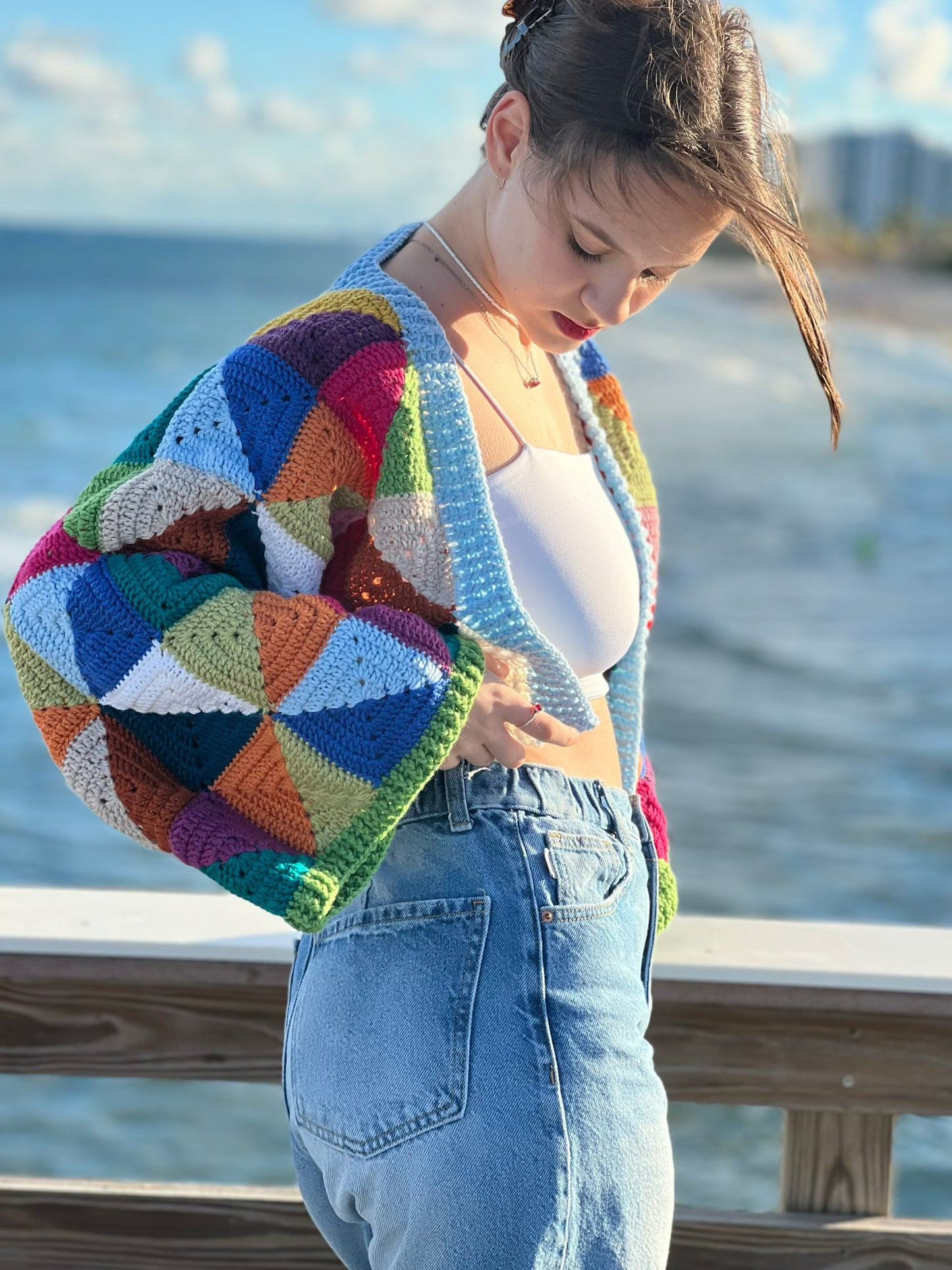 Bold Structured Motif Pullover Crochet Pattern