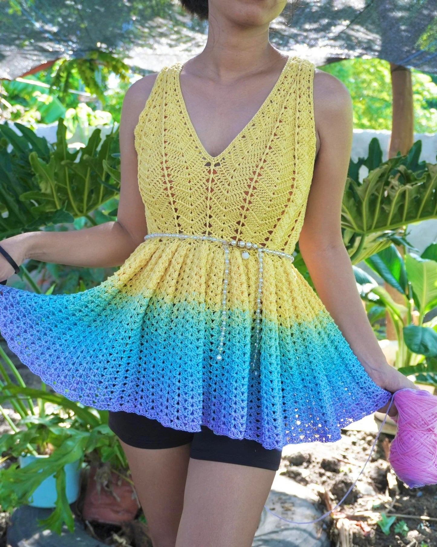 Colorful Cocktail Dress Crochet Pattern