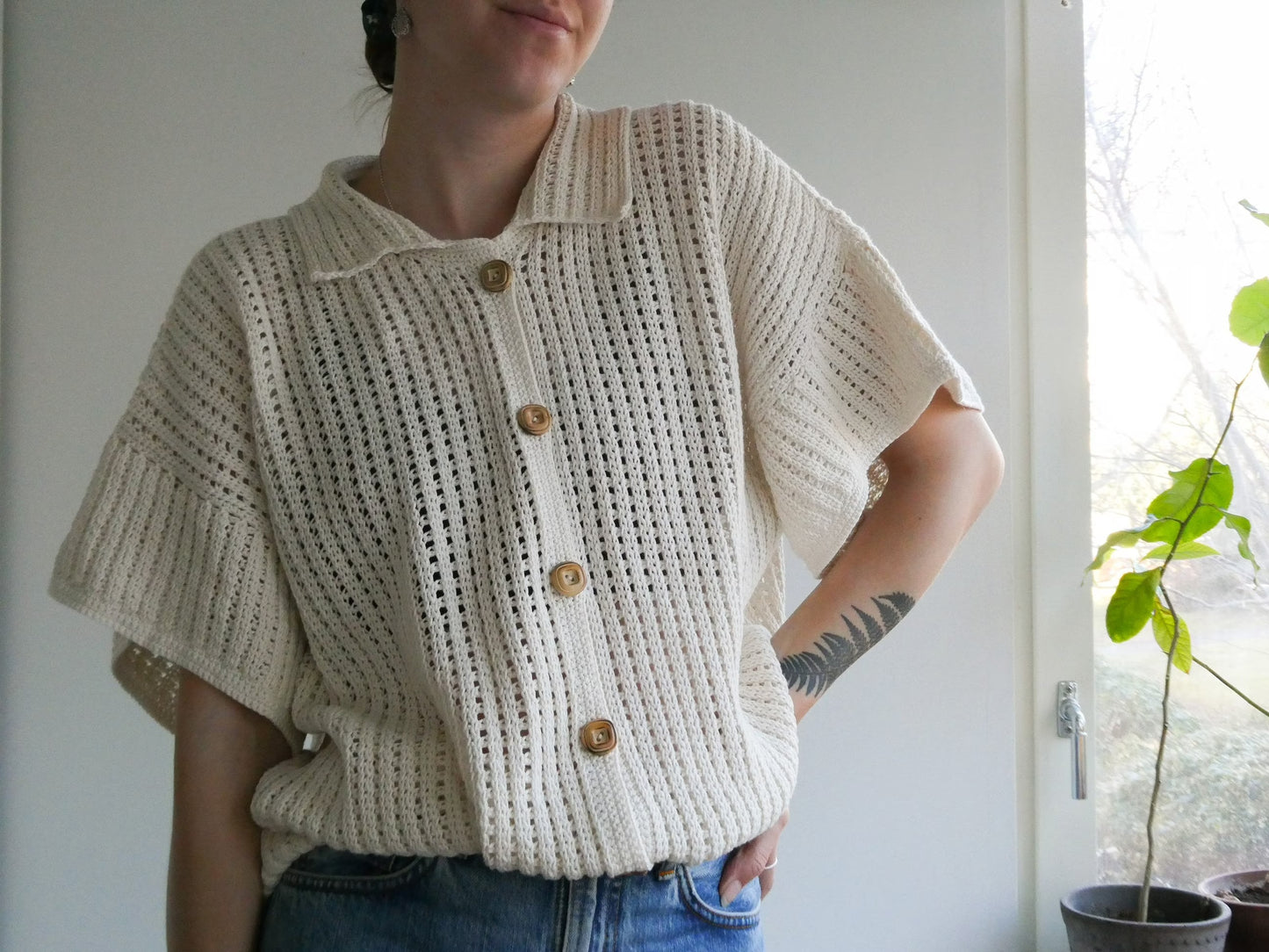 Trendy Janara Buttoned Top Crochet Pattern