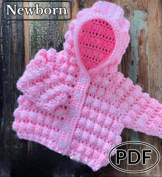 Cozy Quilted Baby Cardigan Crochet Pattern