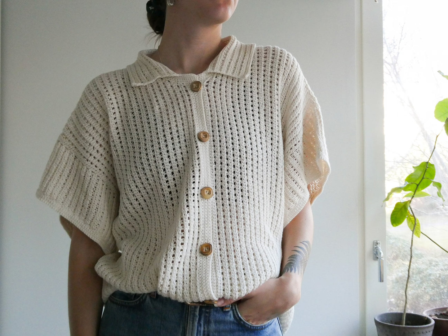 Trendy Janara Buttoned Top Crochet Pattern