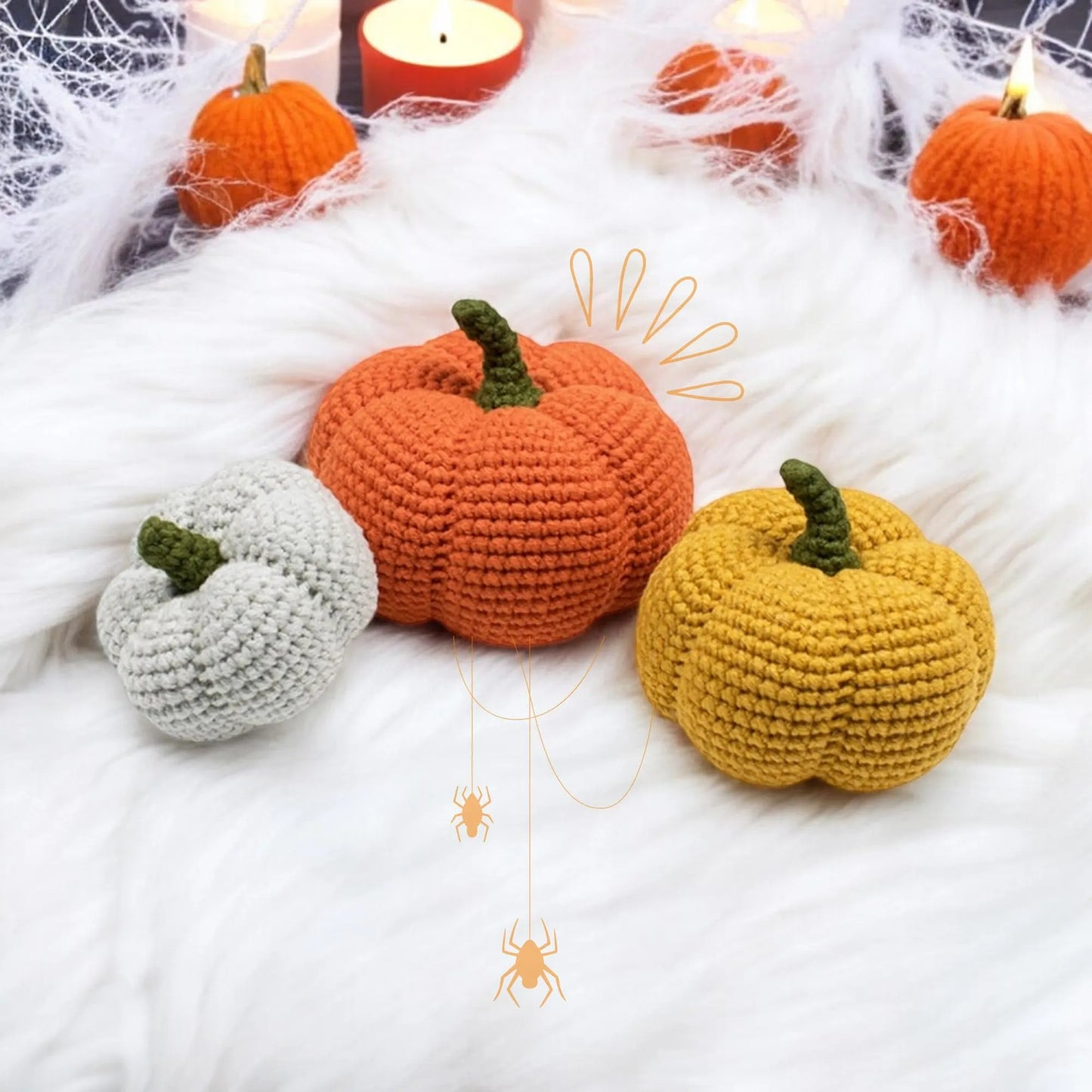 Trio Pumpkin Plushies Crochet Pattern