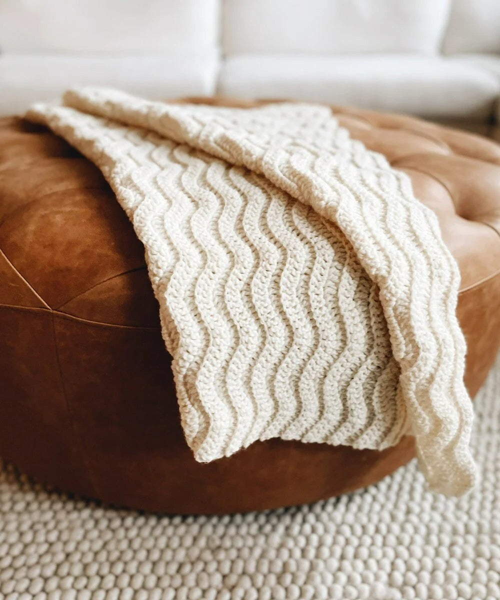 Soft Undulating Texture Throw Crochet Pattern