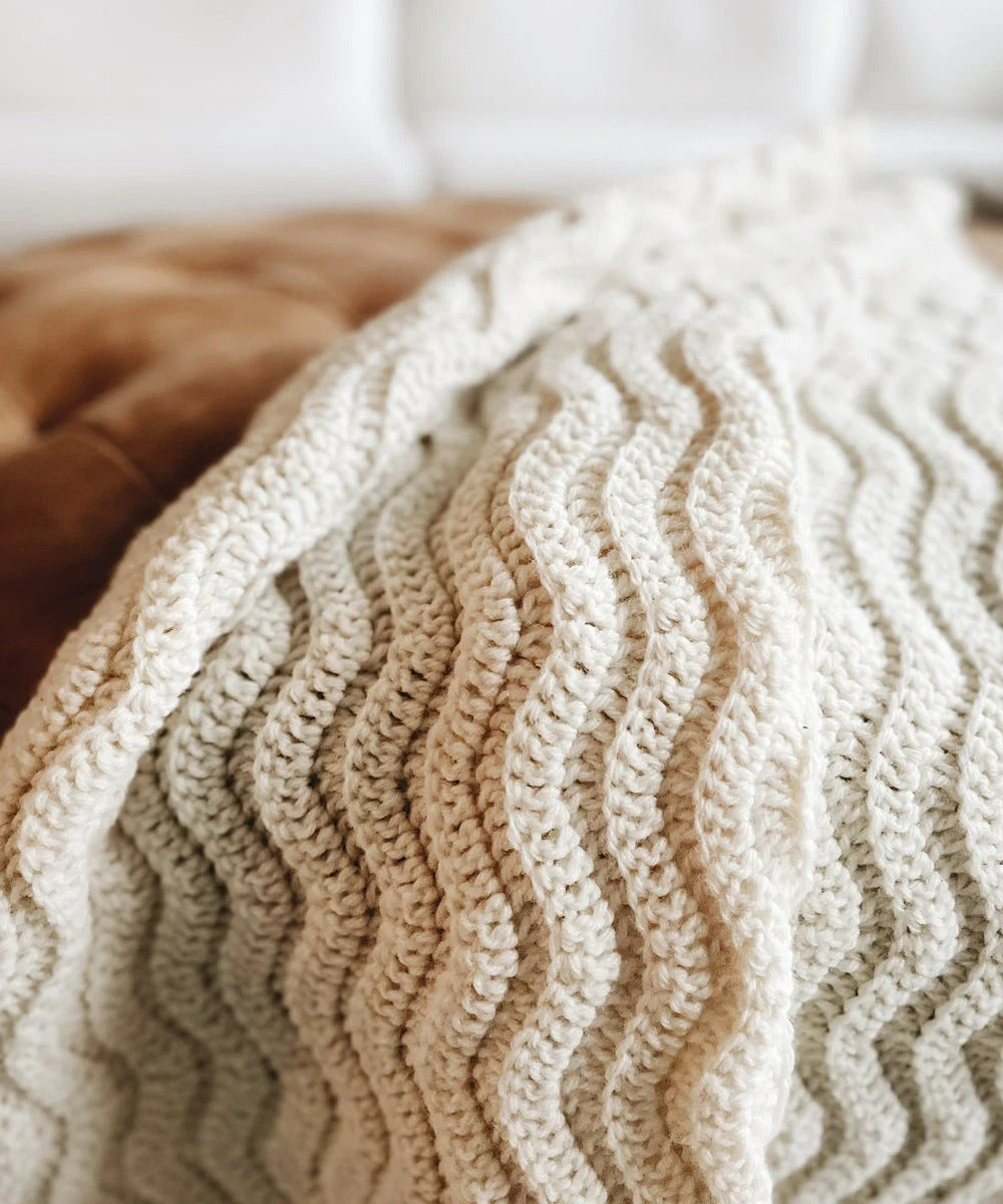 Soft Undulating Texture Throw Crochet Pattern