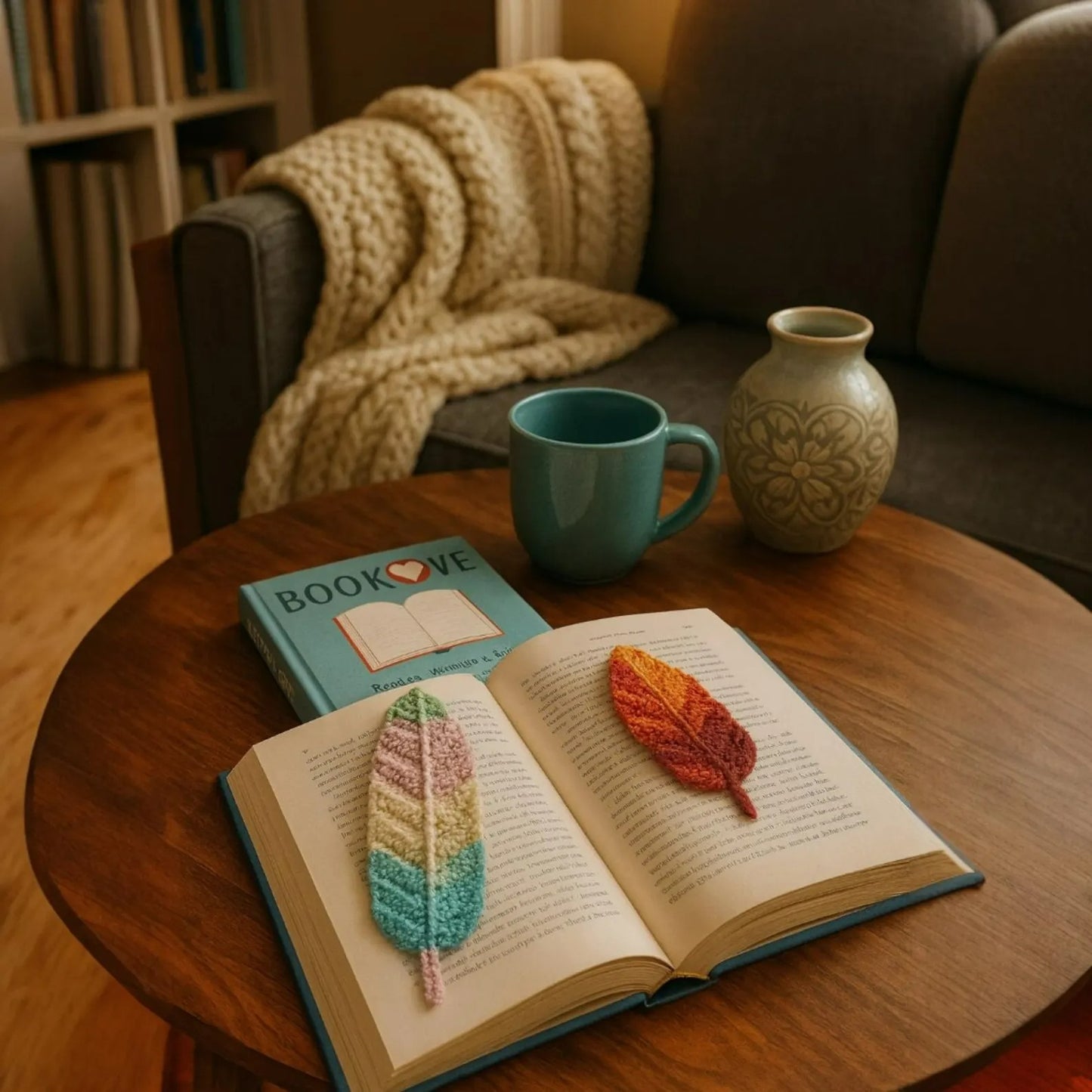 Cutesie Colorful Feathery Bookmarker Crochet Pattern