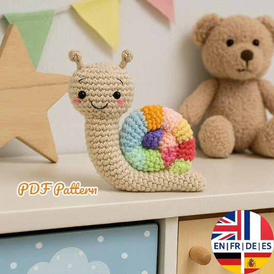 Cutesie Easy Little Colorful Snail Crochet Pattern