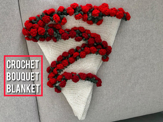 Trendy Garden Rosebud Decor Blanket Crochet Pattern