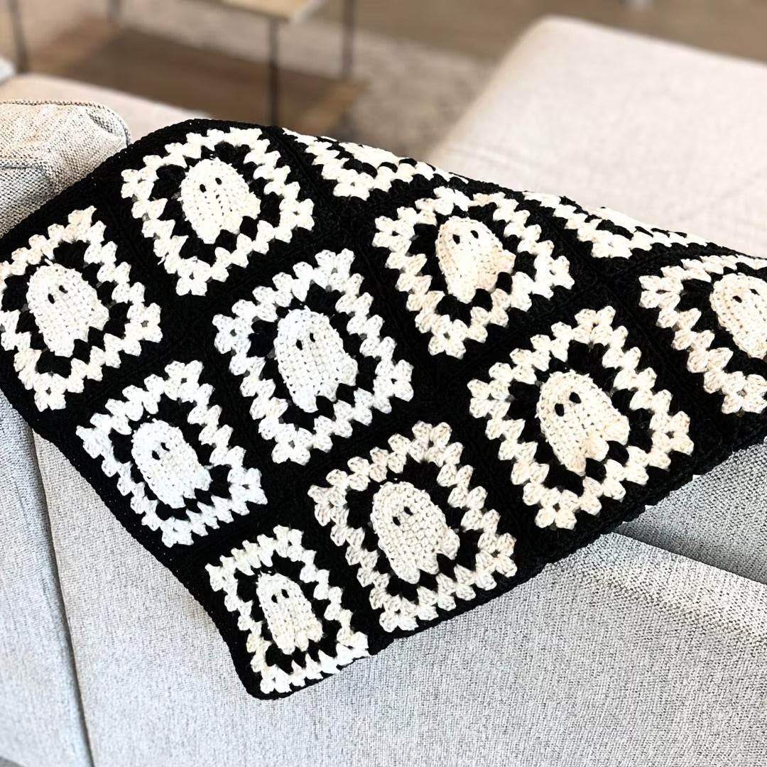 Boo Moon Motif Blanket Crochet Pattern