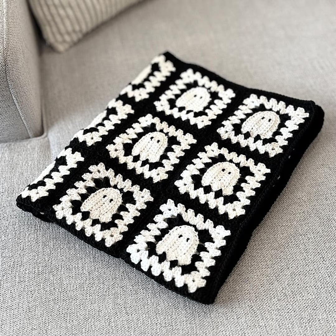 Boo Moon Motif Blanket Crochet Pattern