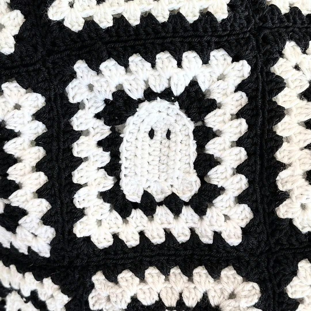 Boo Moon Motif Blanket Crochet Pattern
