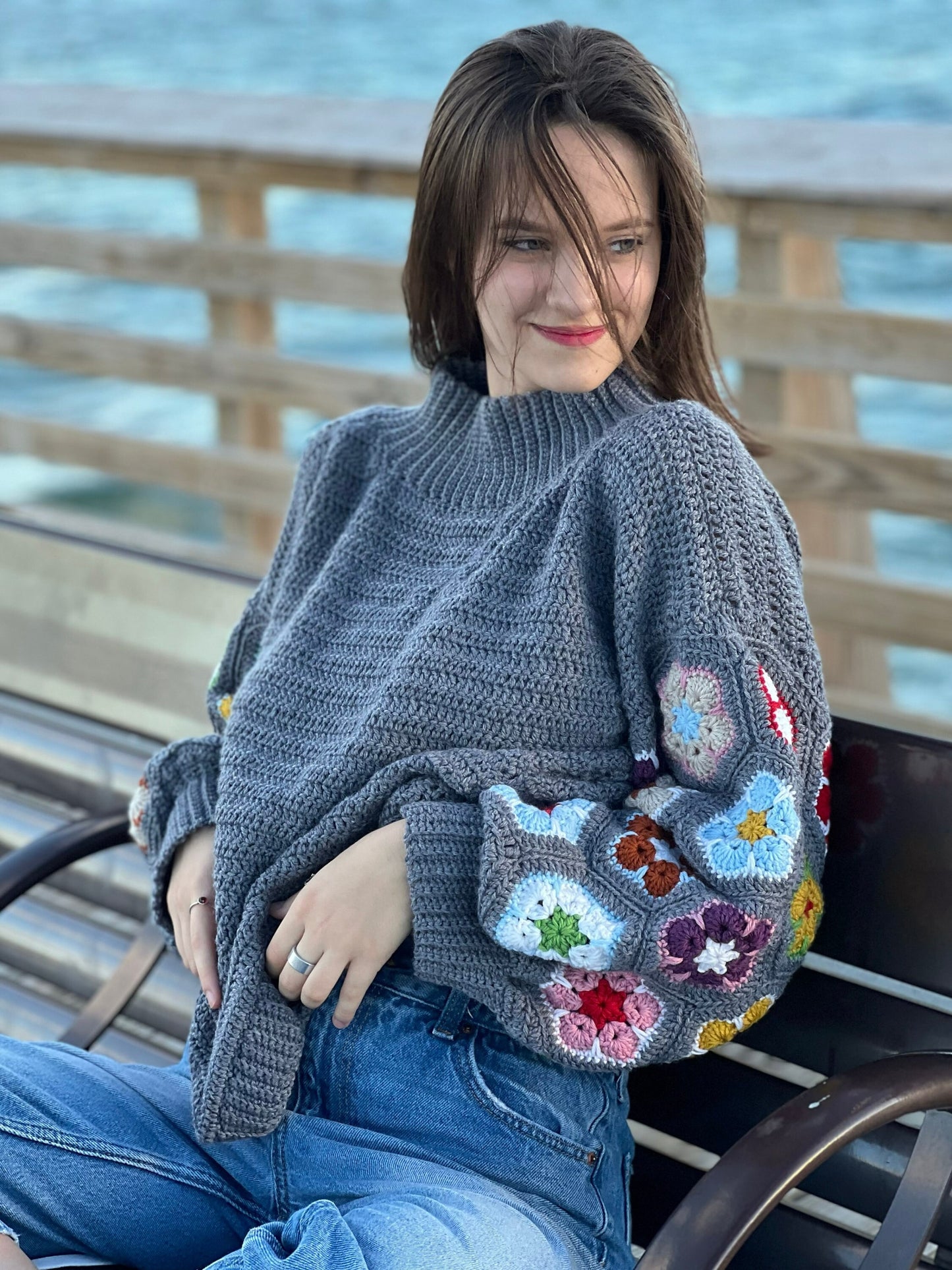 Vibrant Hexagon Bloom Garment Crochet Pattern
