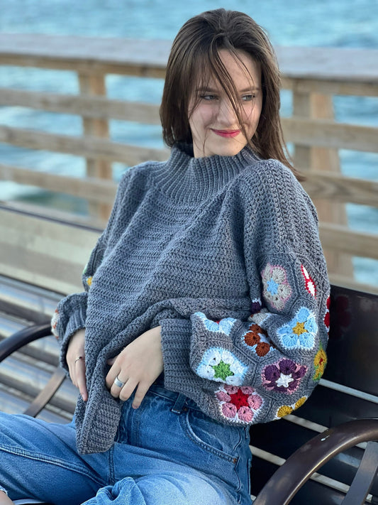 Vibrant Hexagon Bloom Garment Crochet Pattern