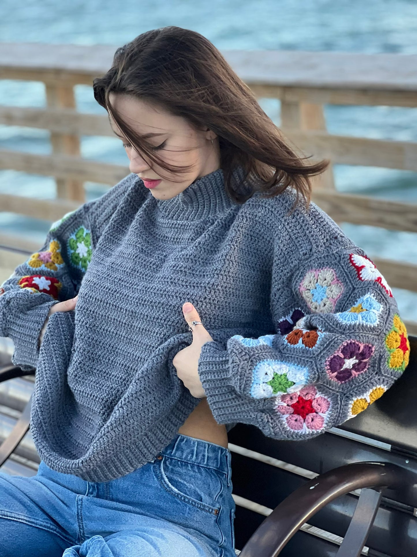 Vibrant Hexagon Bloom Garment Crochet Pattern