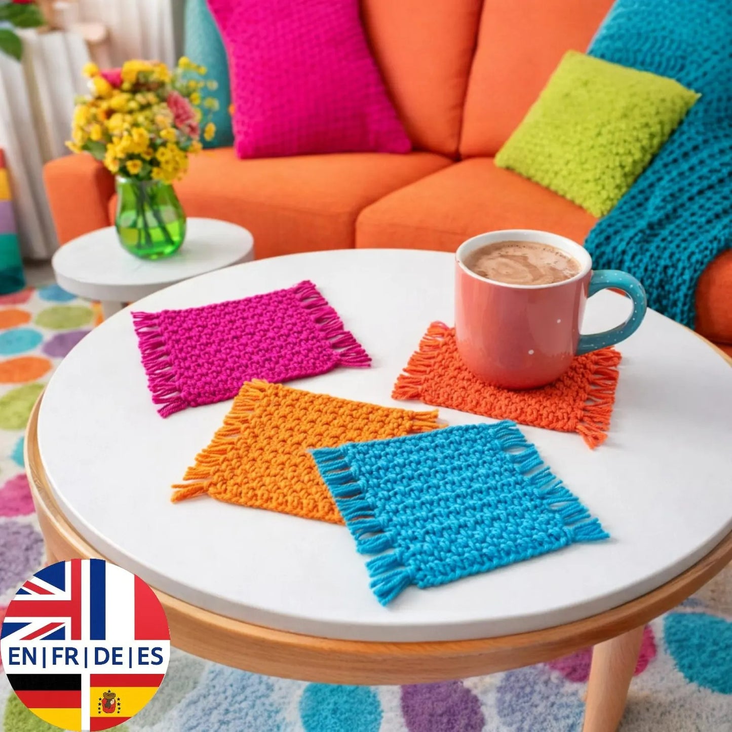 Cutesie Simple Square Coaster Crochet Pattern