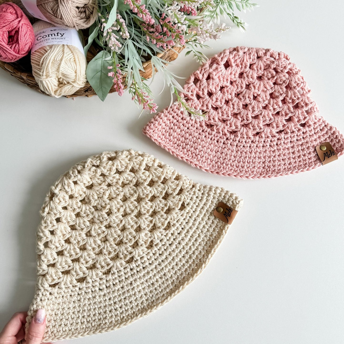 Bloom Motif Textured Bucket Hat Crochet Pattern