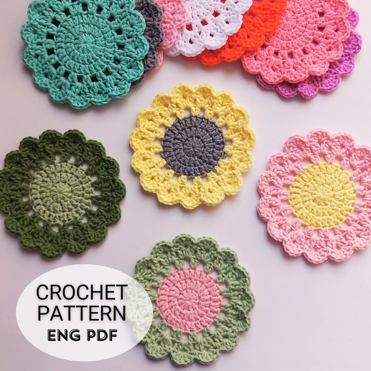 Floral Coasters Crochet Pattern