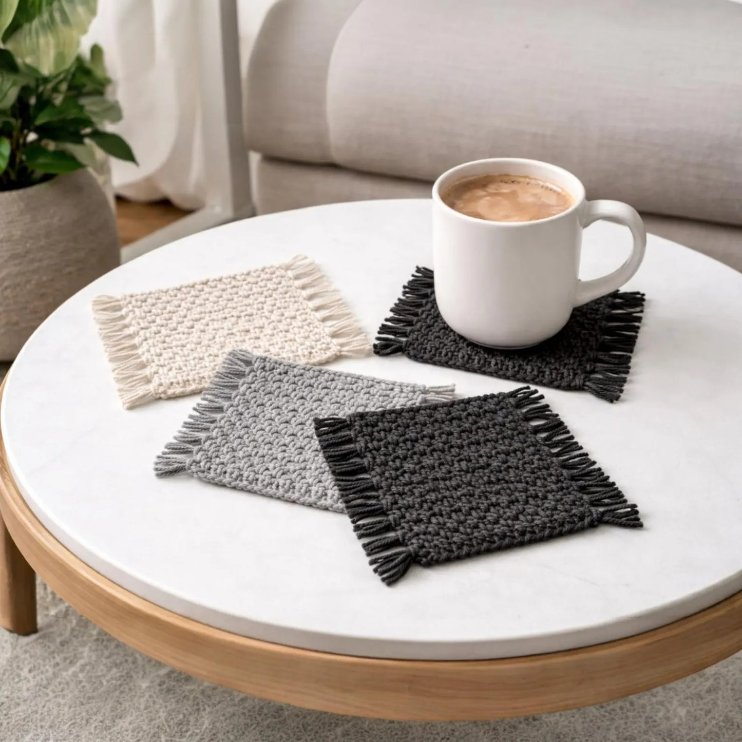 Cutesie Simple Square Coaster Crochet Pattern