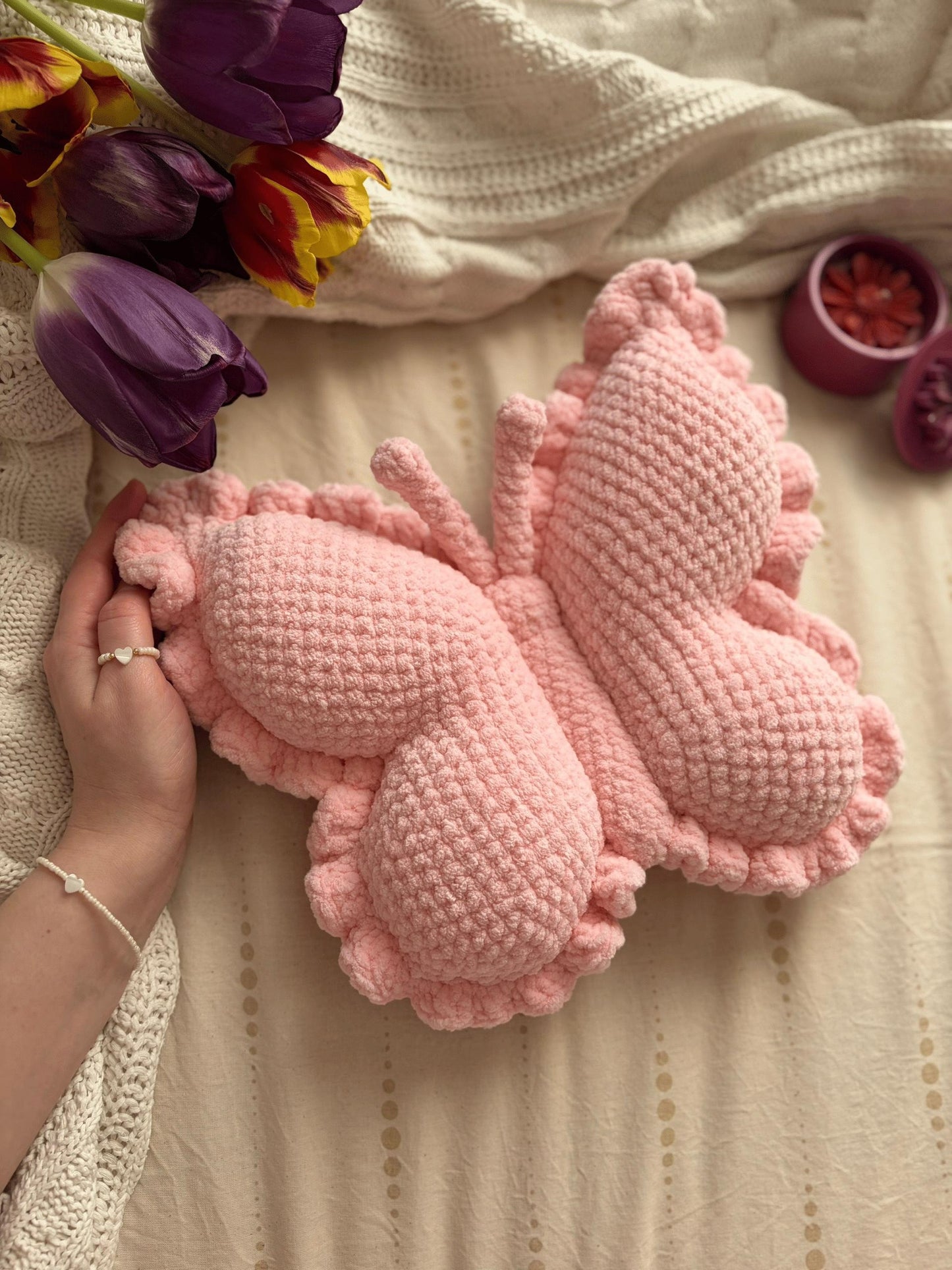 Flutter Wing Accent Cushion Crochet Pattern
