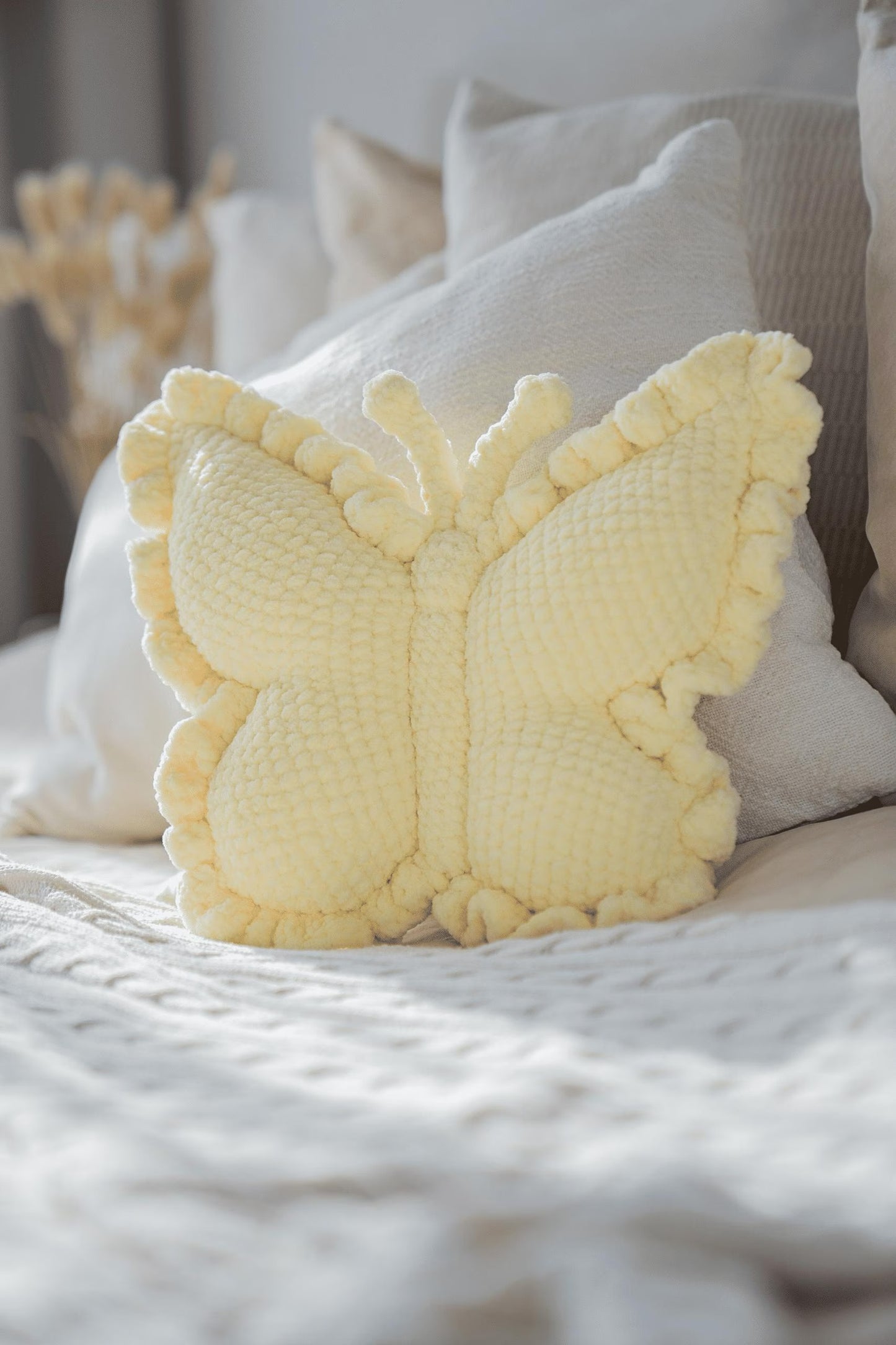 Flutter Wing Accent Cushion Crochet Pattern