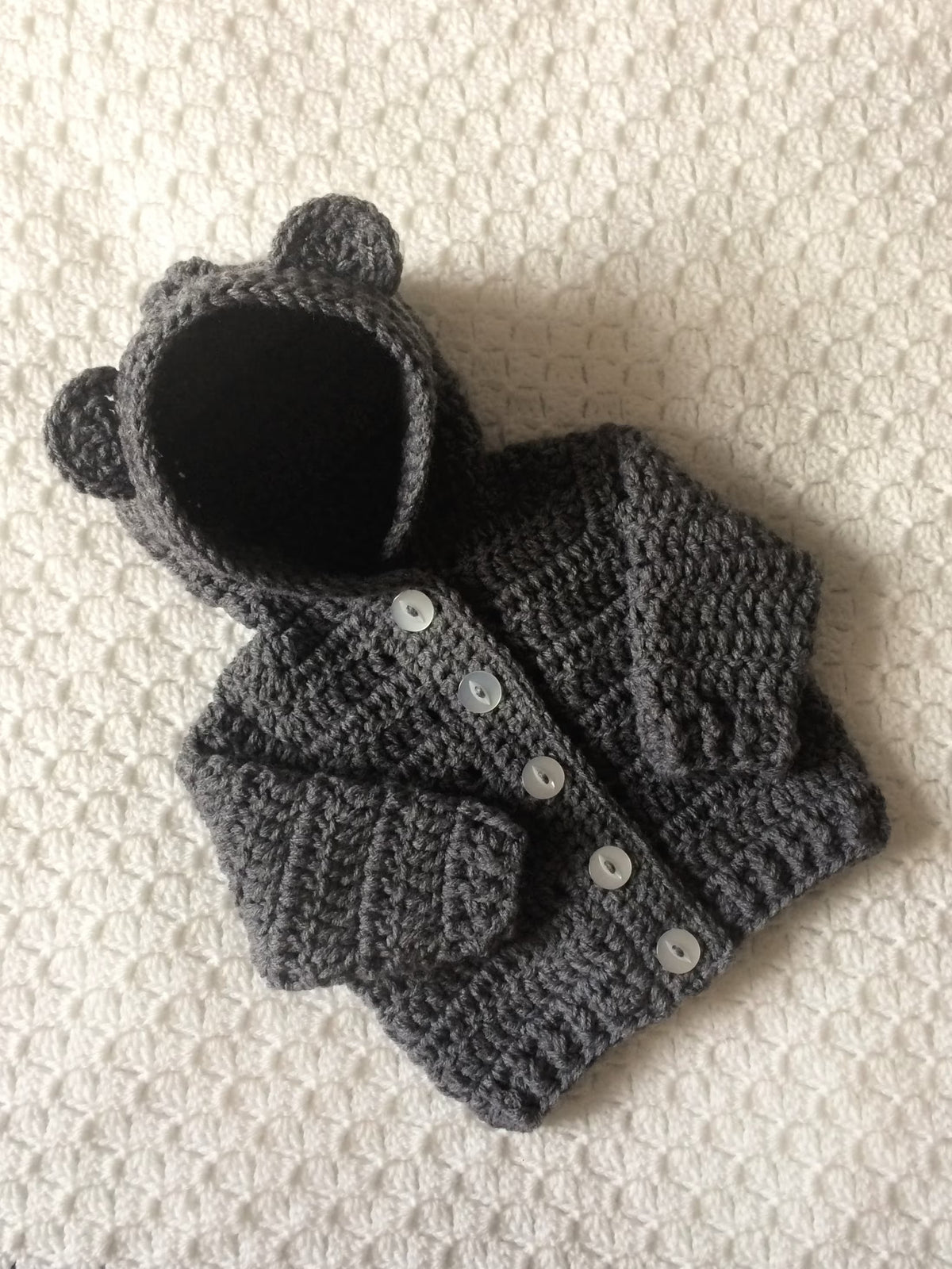 Cuddly Bear Hooded Jacket Crochet Pattern
