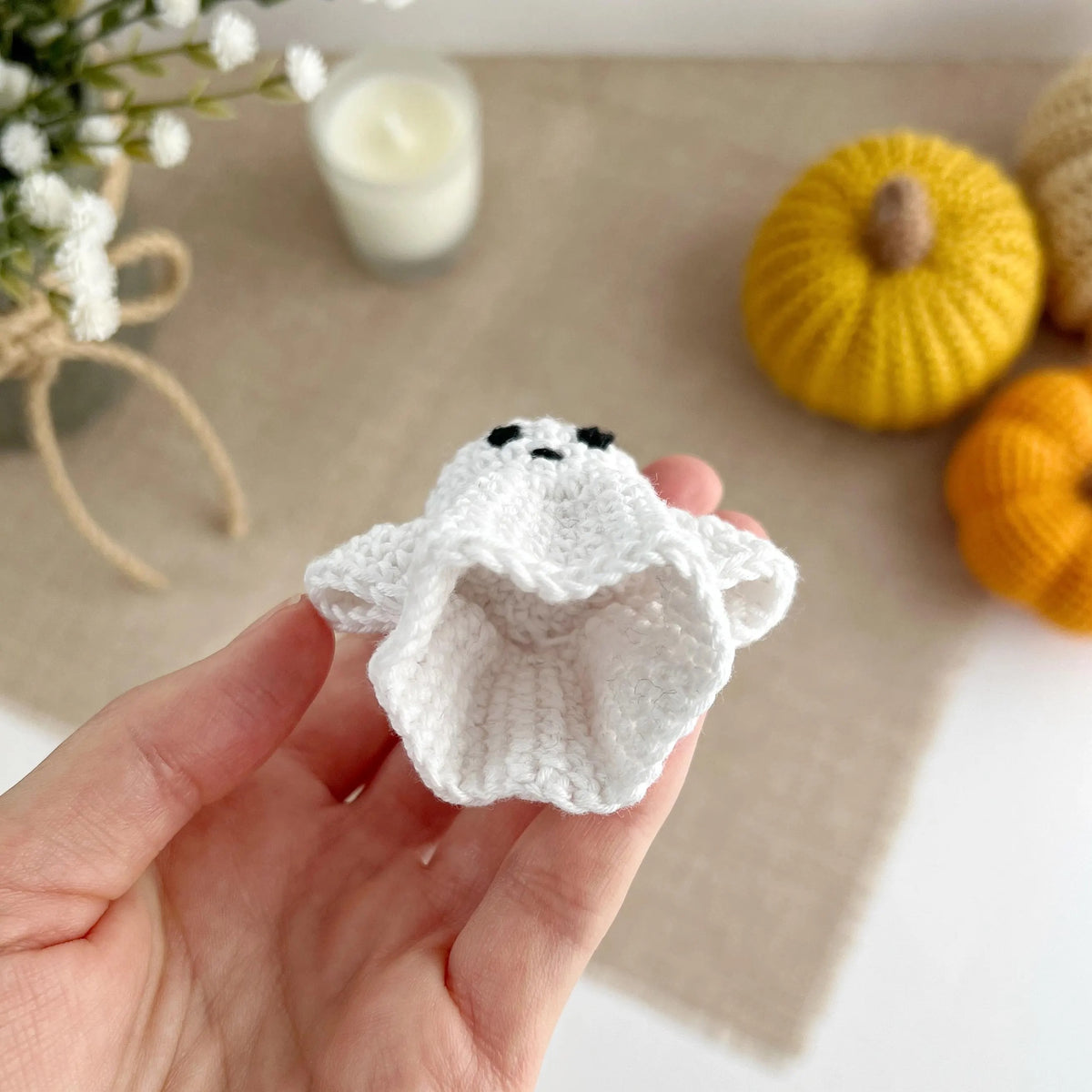 Spooky Halloween Ghost Keychain Crochet Pattern