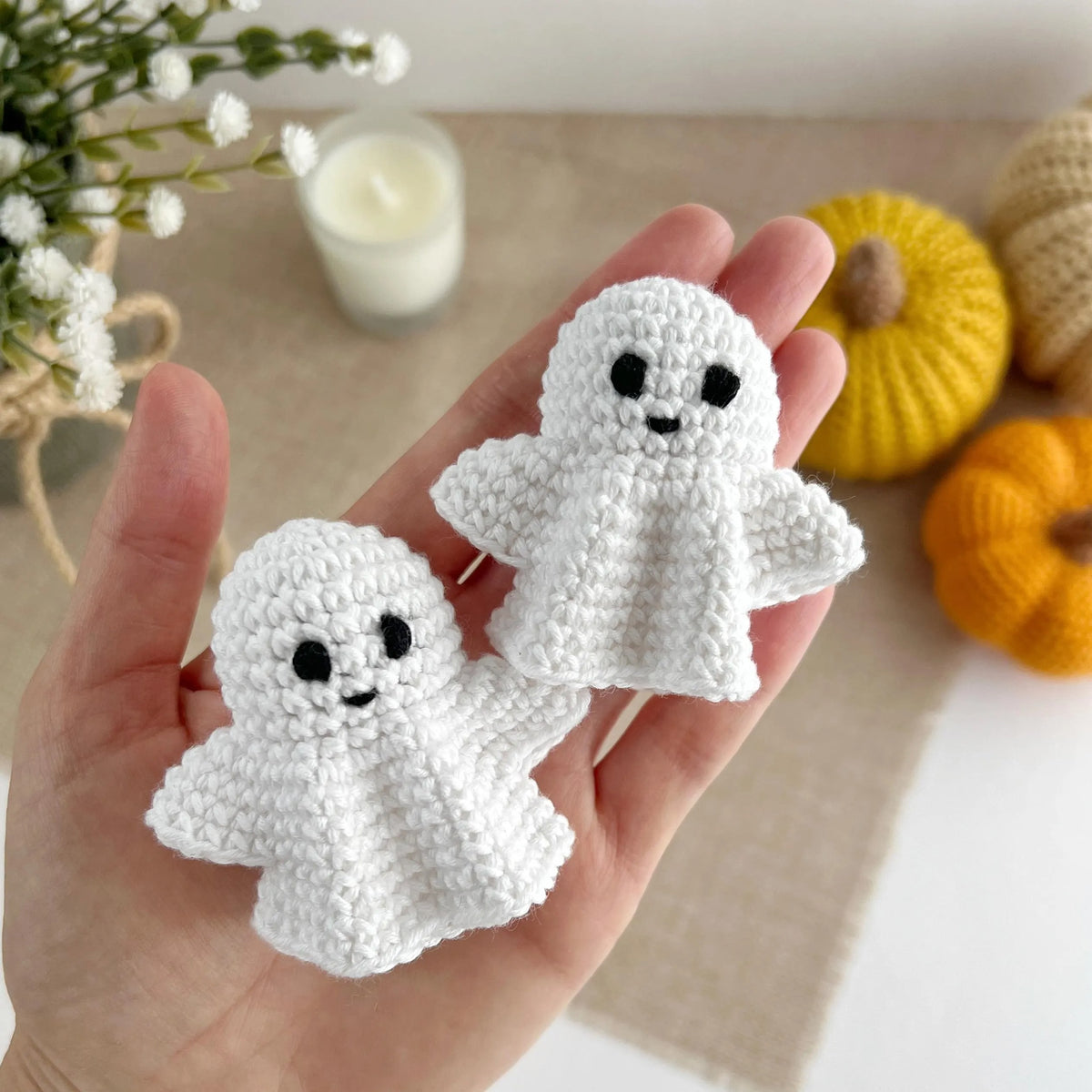 Spooky Halloween Ghost Keychain Crochet Pattern