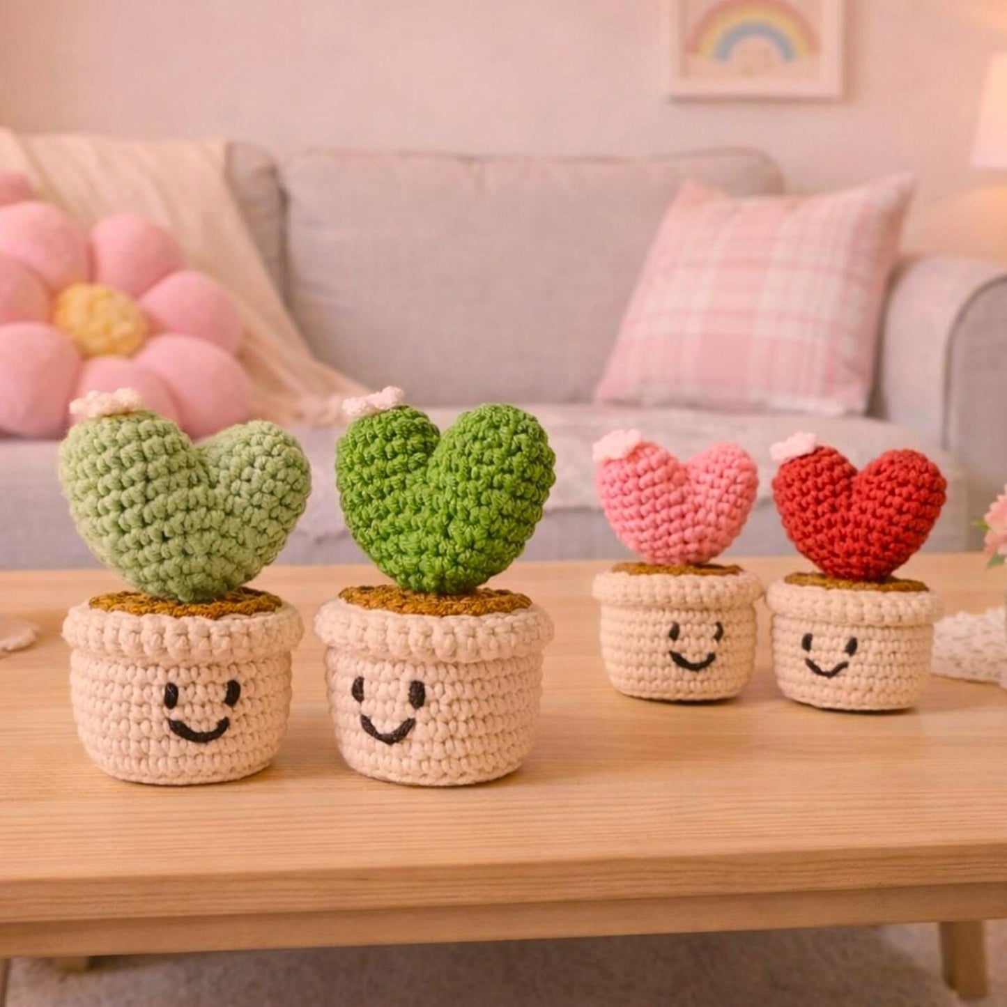 Cutesie Colorful Heartpots Crochet Pattern