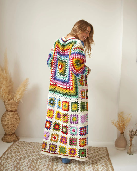 Heritage Blockwork Longline Cardigan Crochet Pattern