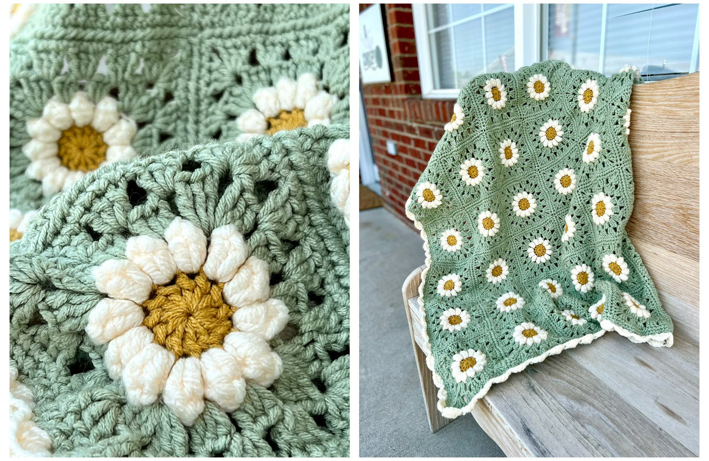Daisy Meadow Blanket Crochet Pattern