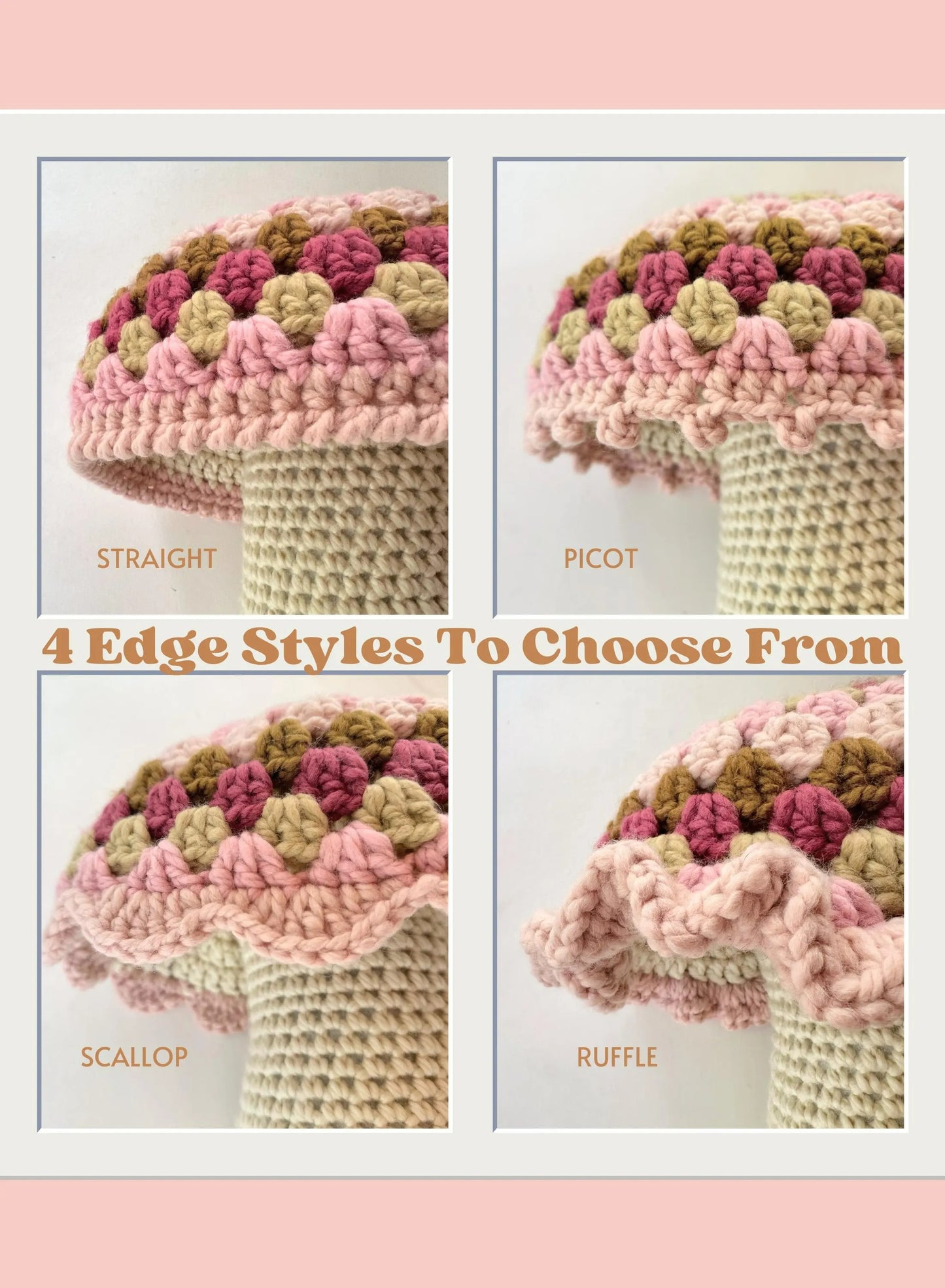 Woodland Toadstool Cushion Crochet Pattern