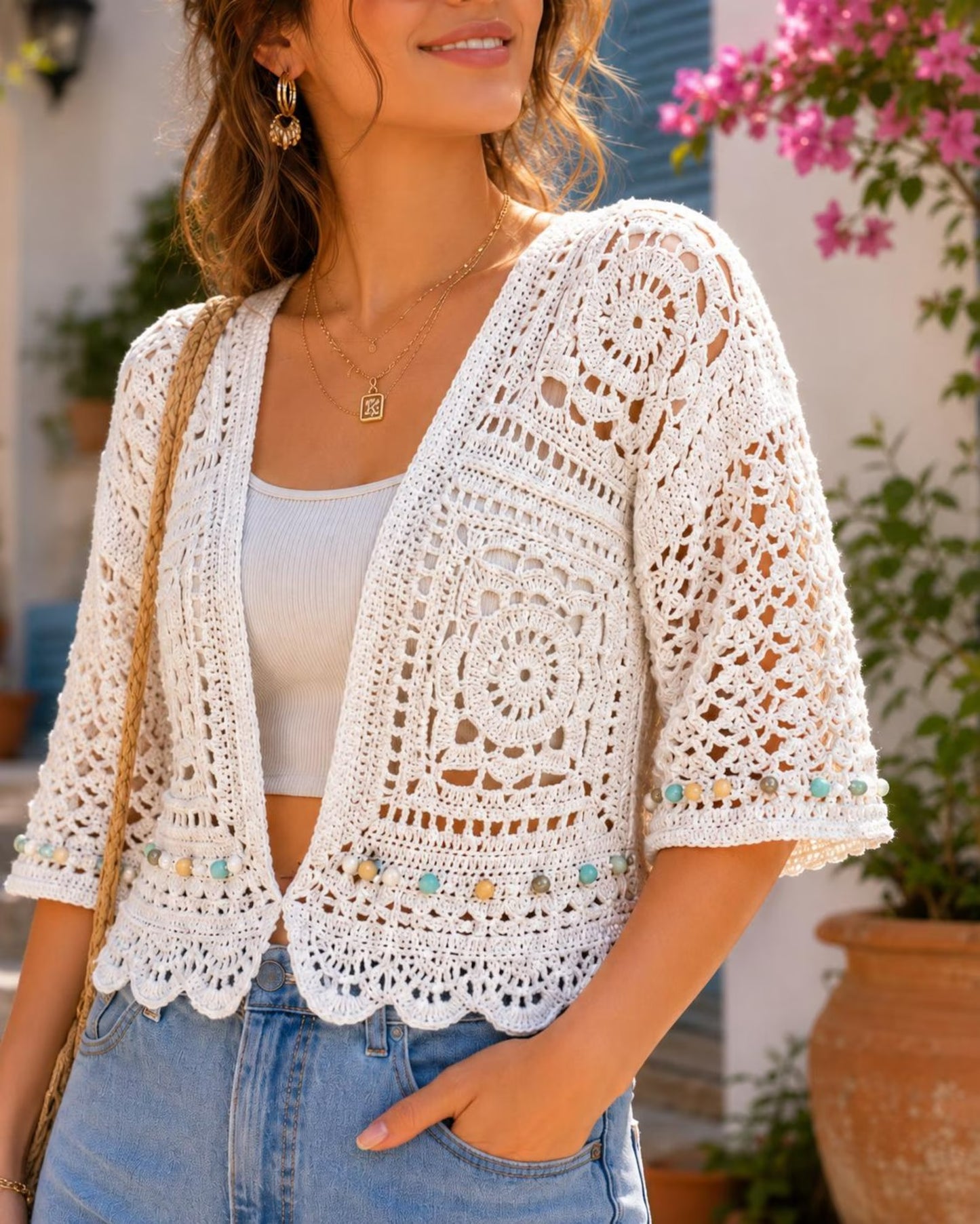 Classic Granny Square Trendy Cardi Crochet Pattern