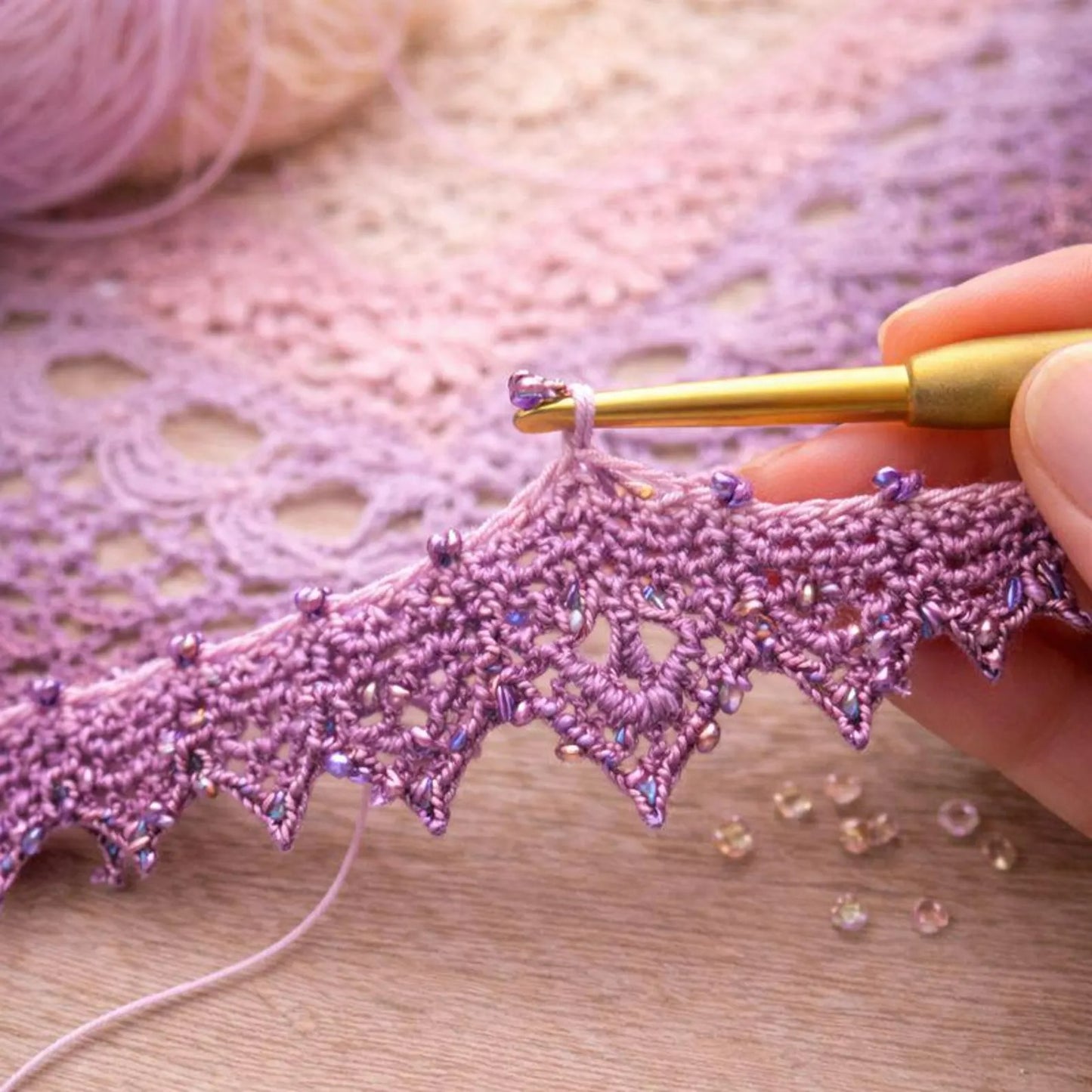 Lightweight Feminine Stitch Shawl Crochet Pattern