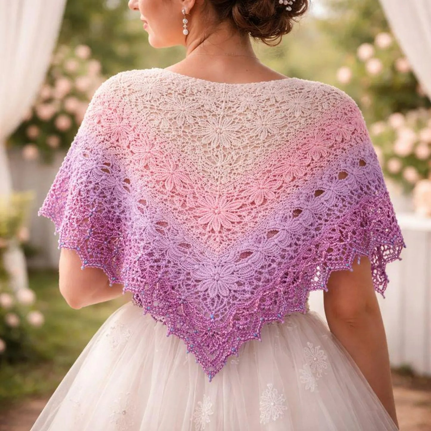 Lightweight Feminine Stitch Shawl Crochet Pattern