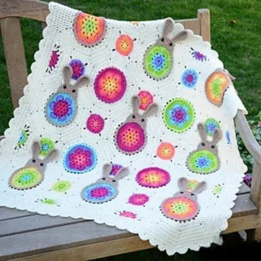 Woodland Bunny Bloom Blanket Crochet Pattern