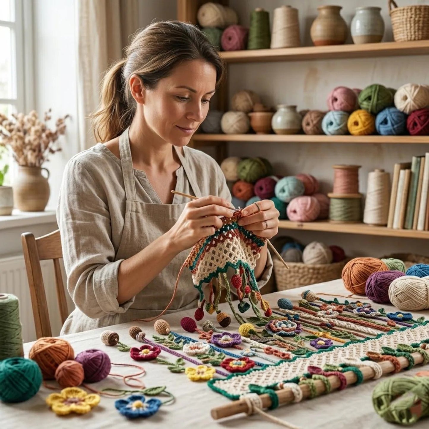 Elegant Floral Lace Accent Crochet Pattern