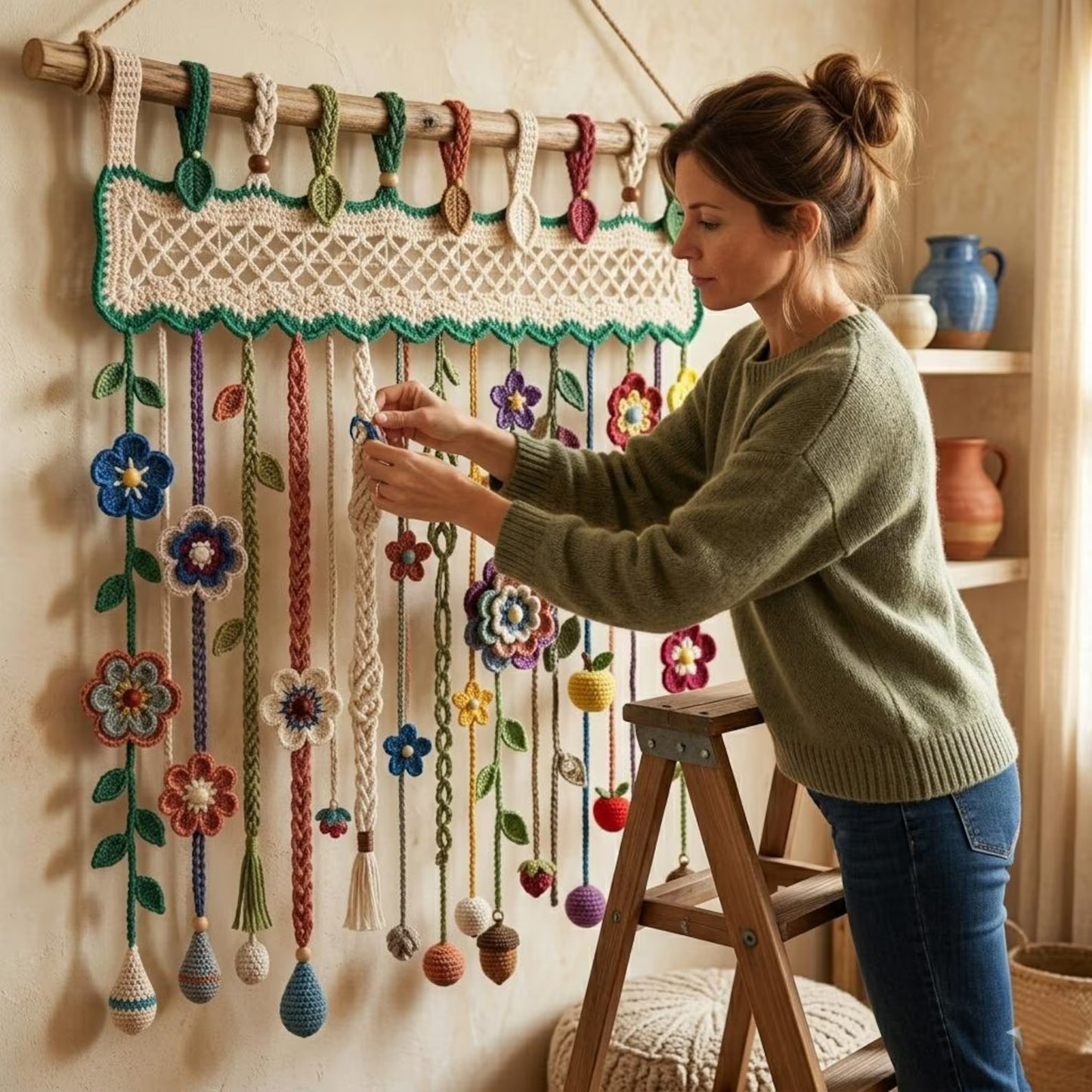 Elegant Floral Lace Accent Crochet Pattern