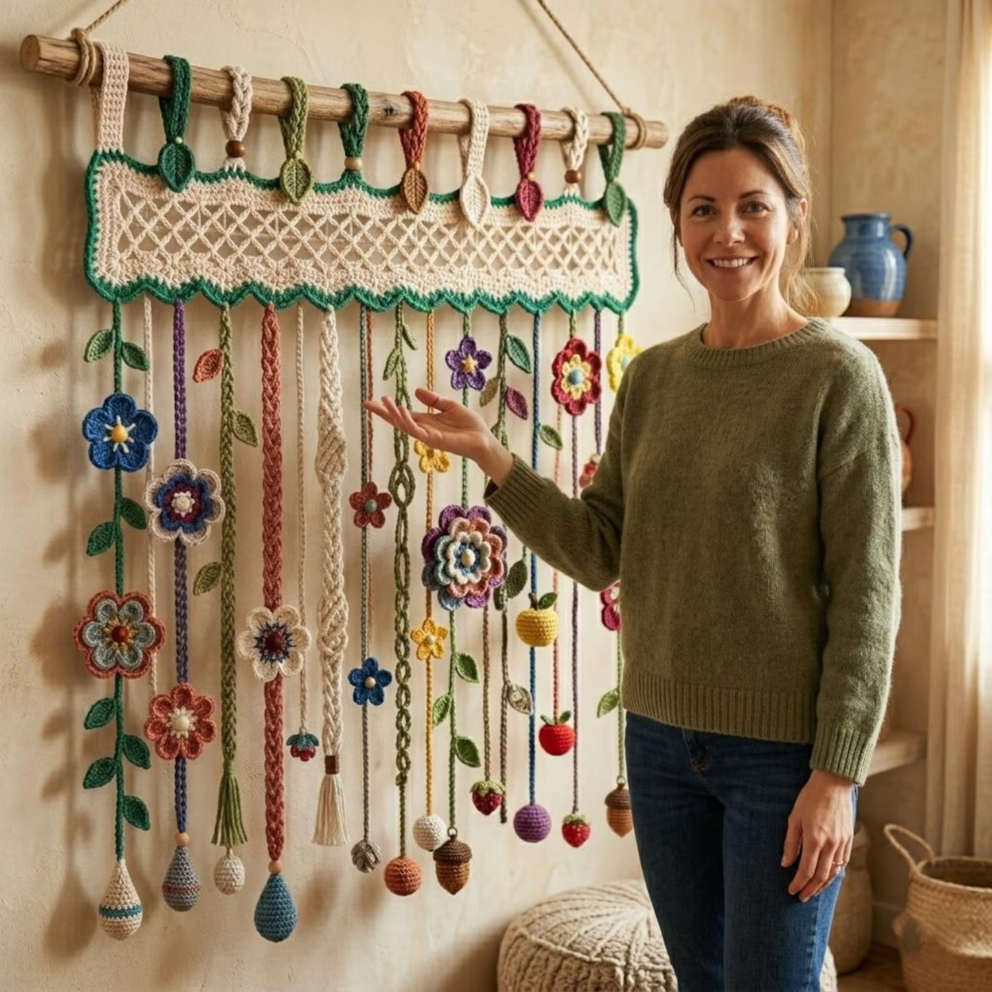 Elegant Floral Lace Accent Crochet Pattern