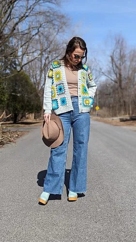 Patchwork Petal Cardigan Crochet Pattern