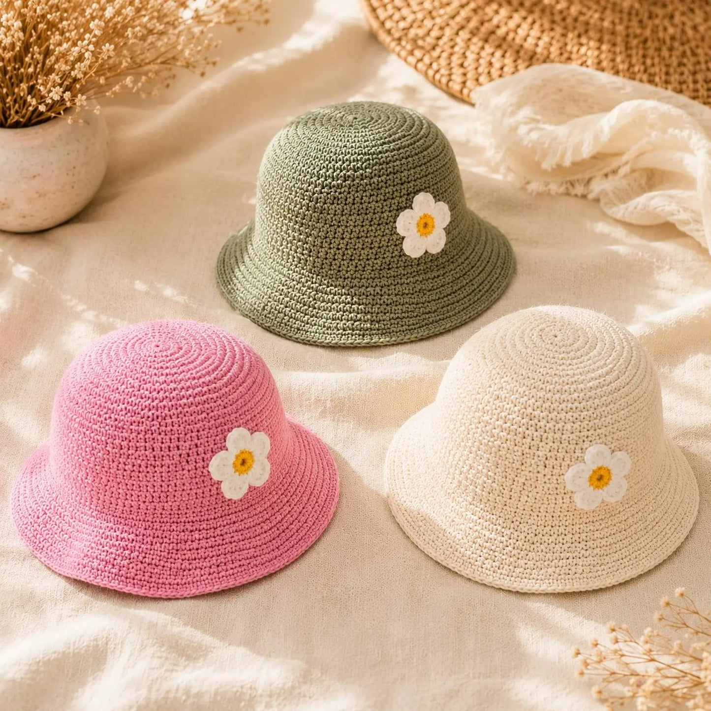 Cute Little Girl Bucket Hat Crochet Pattern