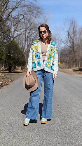 Patchwork Petal Cardigan Crochet Pattern