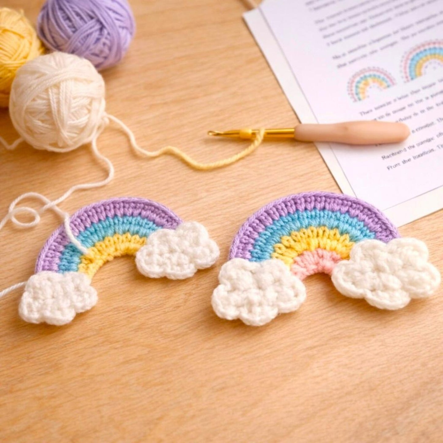 Cutesie Rainbow Charm Decor Crochet Pattern