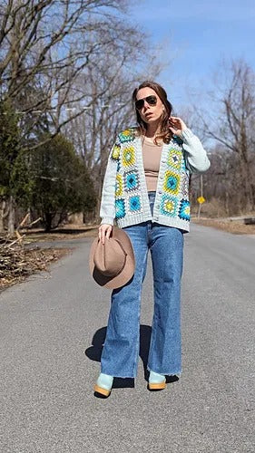 Patchwork Petal Cardigan Crochet Pattern