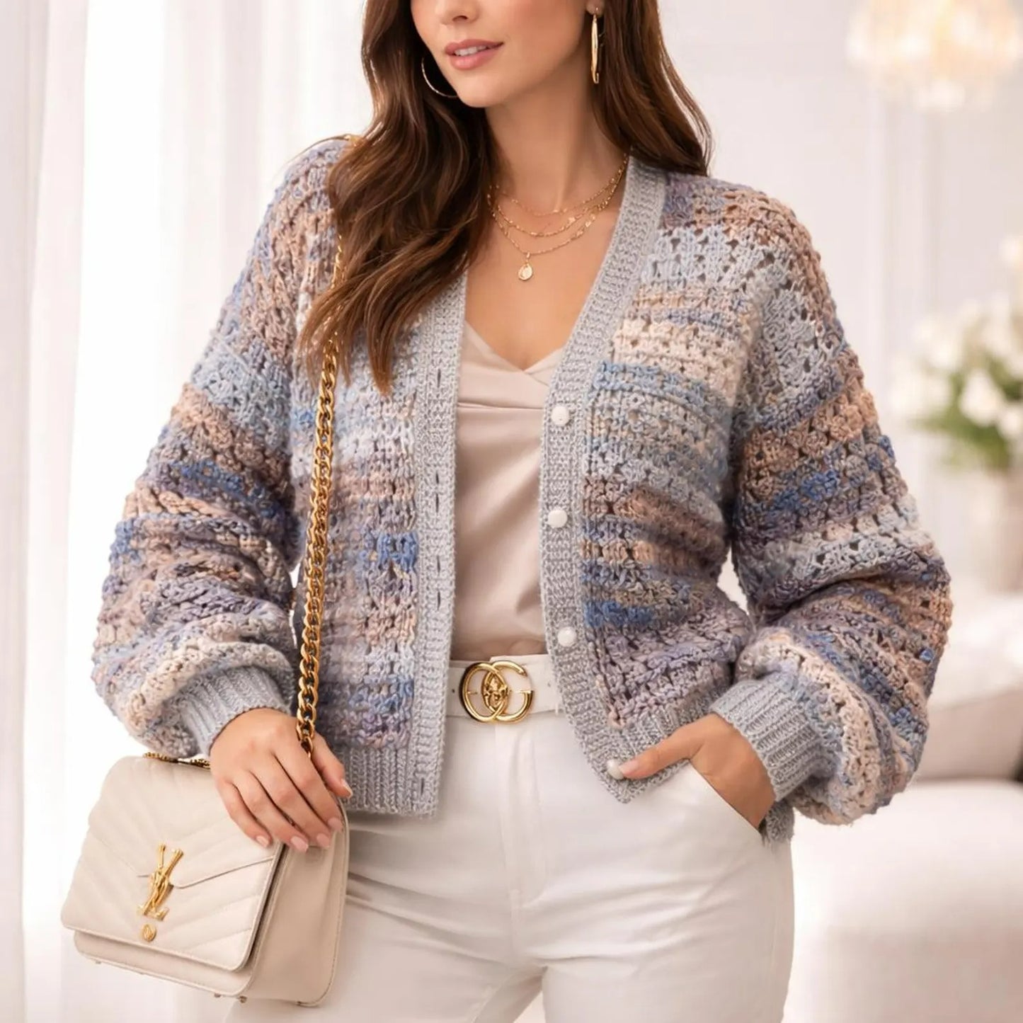 Textured Buttoned Everyday Knitwear Crochet Pattern