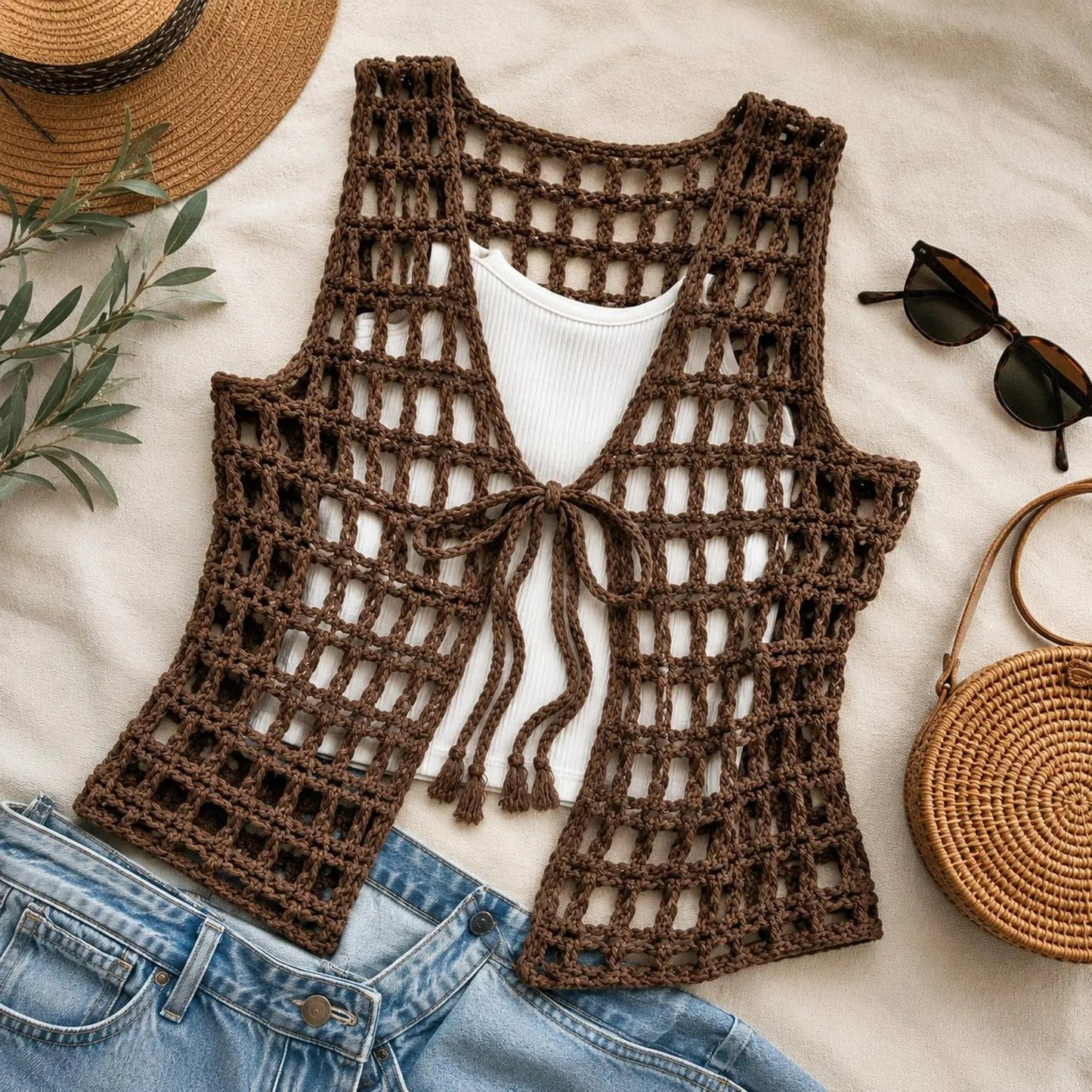 Santi Mesh Vest Crochet Pattern