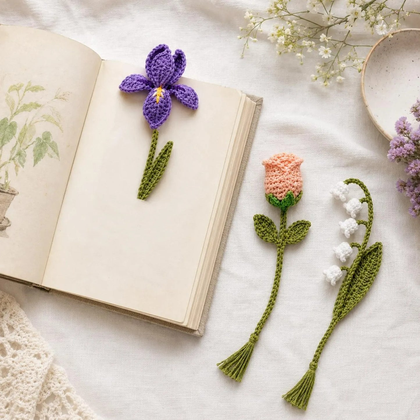 Botanical Bloom Page Marker Crochet Pattern