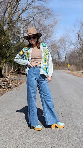 Patchwork Petal Cardigan Crochet Pattern