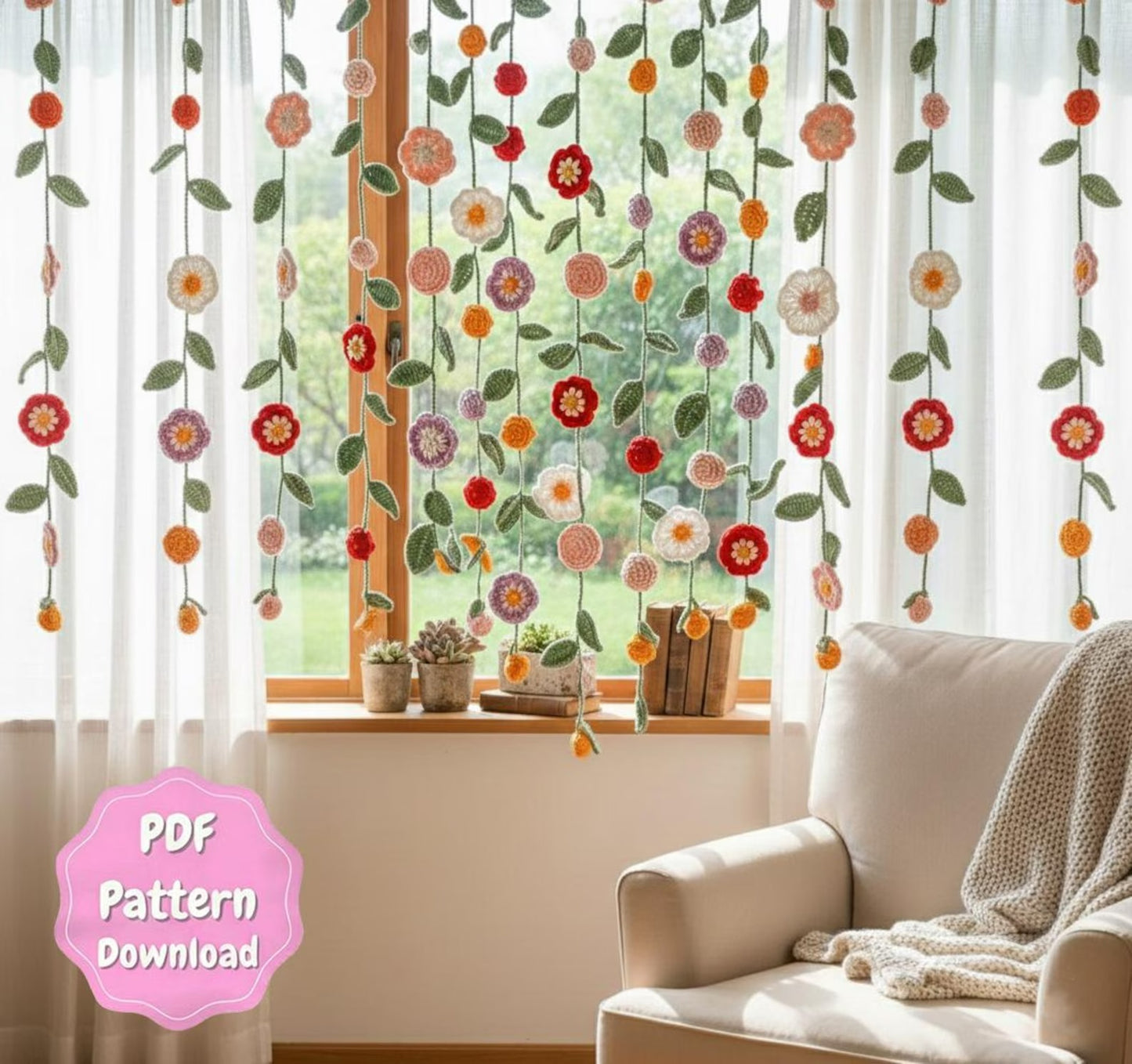 Garden Lace Drapes Crochet Pattern
